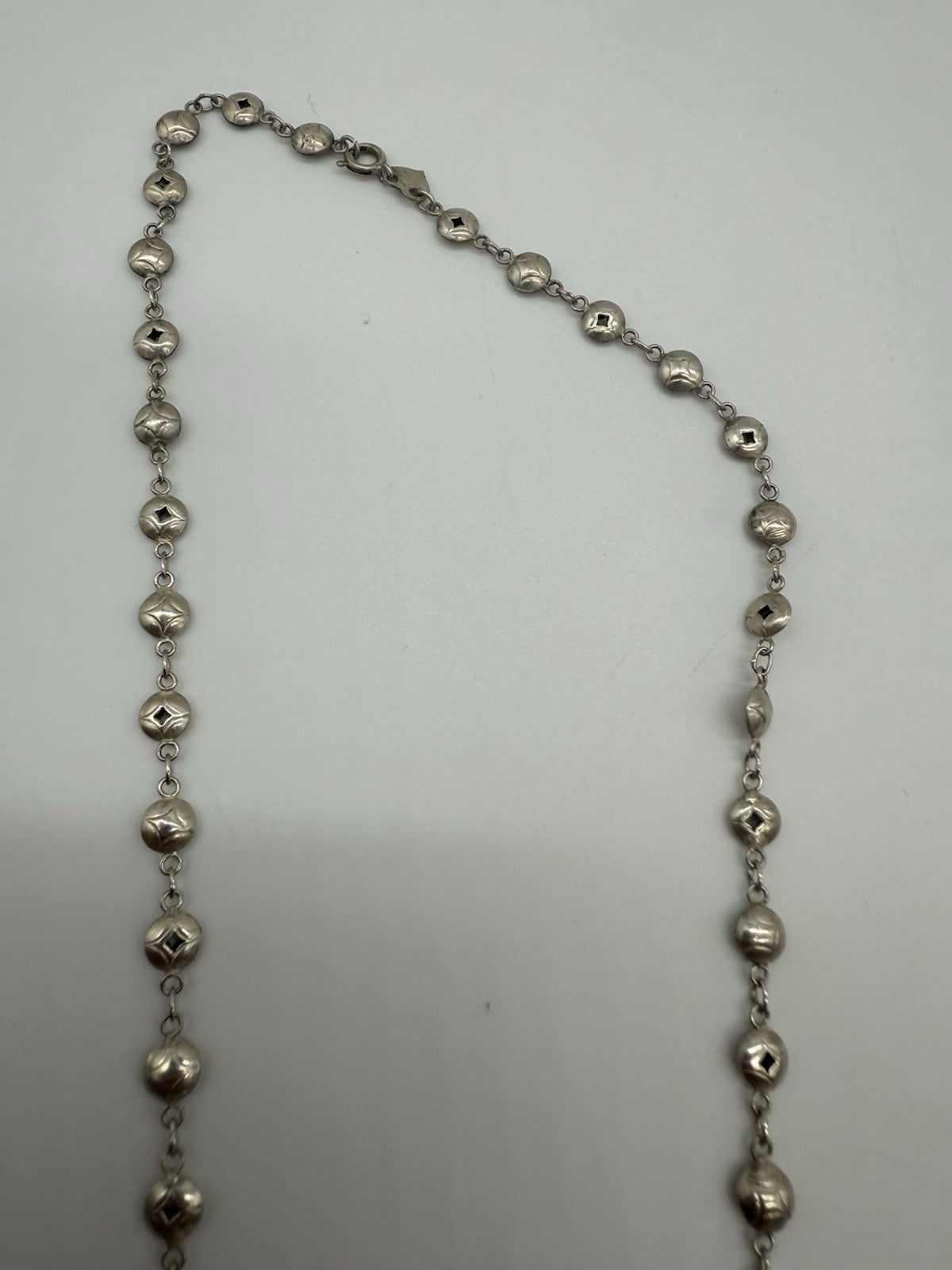 EXKLUSIVE 925 SILBER KUGELKETTE STILVOLLE HANDARBEIT SILBER KETTE