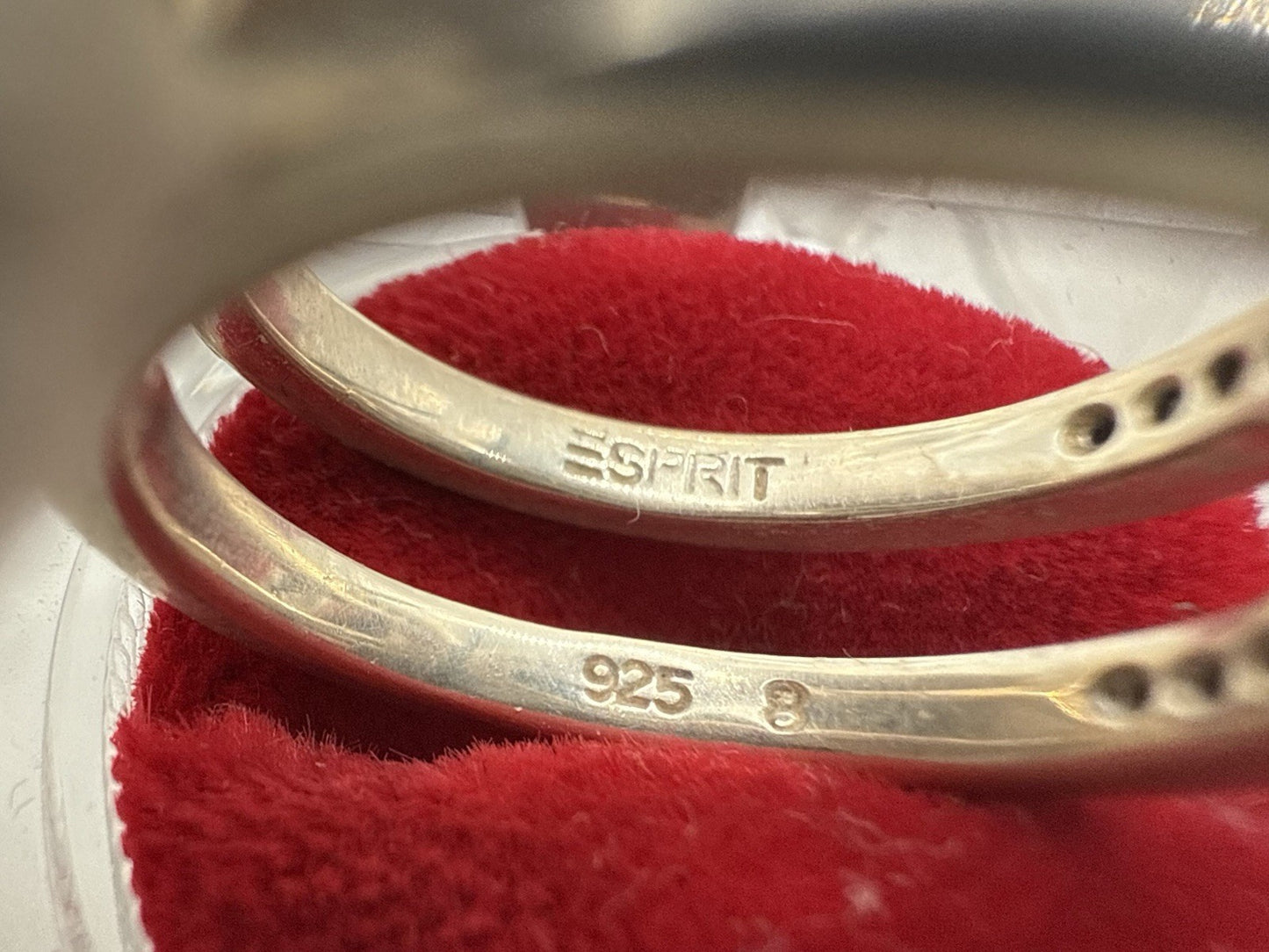 VINTAGE ESPRIT STERLING SILBER RING MIT ZIRKONIA GR.57