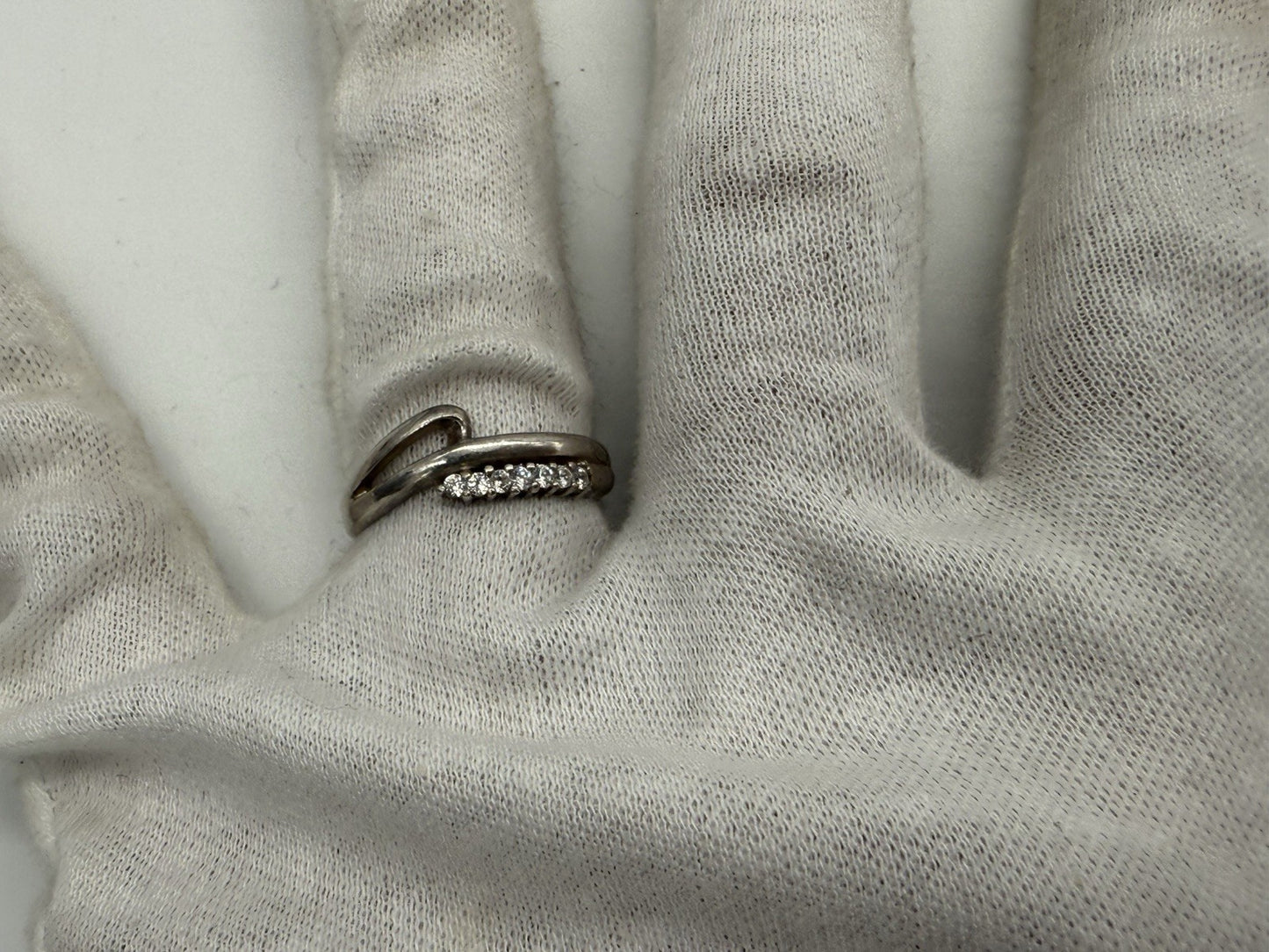 VINTAGE 925 SILBER DAMEN RING EDEL ELEGANT MIT ZIRKONIA GR.60