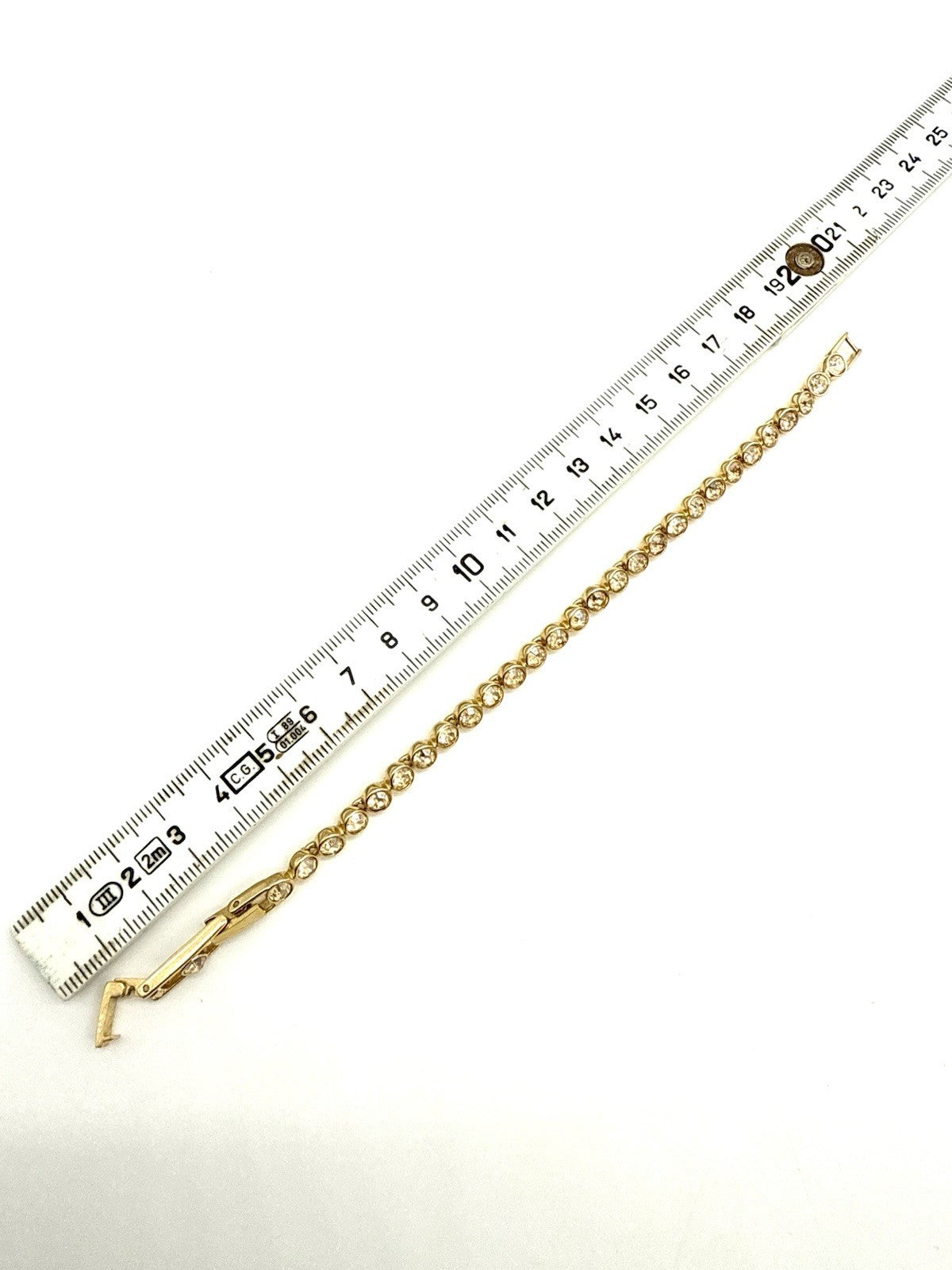 VINTAGE SWAROVSKI TENNIS ARMBAND CITRIN VERGOLDET