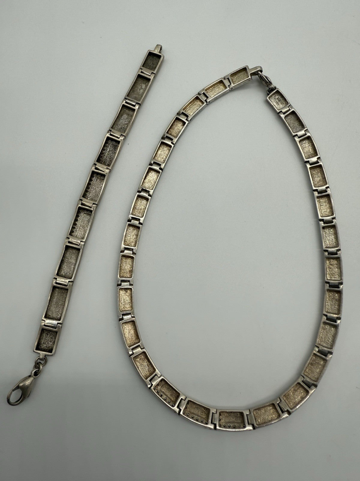 VINTAGE ESPRIT 925 STERLING SILBER HALSKETTE + ARMBAND MIT CUBIC ZIRKONIA