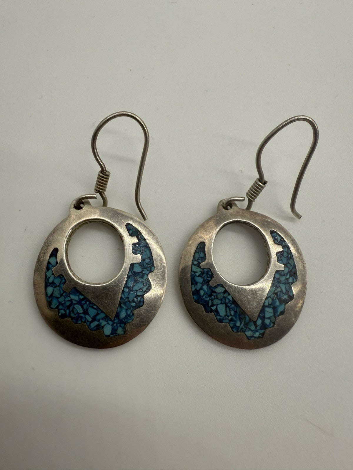 VINTAGE TAXCO TÜRKIS OHRRINGE 925 STERLING SILBER