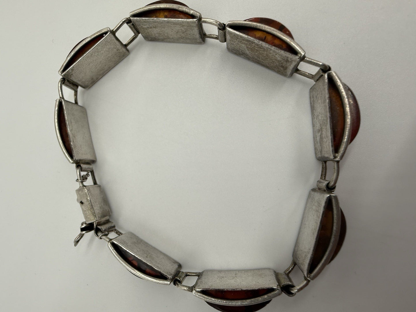 VINTAGE BERNSTEIN ARMBAND 800 SILBER 25,5cm