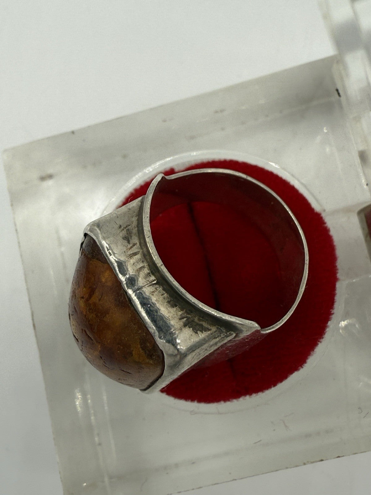 DESIGNER RING GEORG KRAMER 835 SILBER BERNSTEIN GR.54