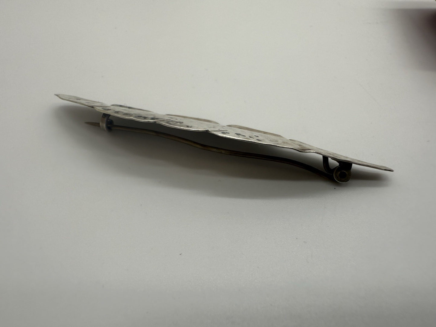 VINTAGE BROSCHE BLATT AUS 800er SILBER HANDARBEIT