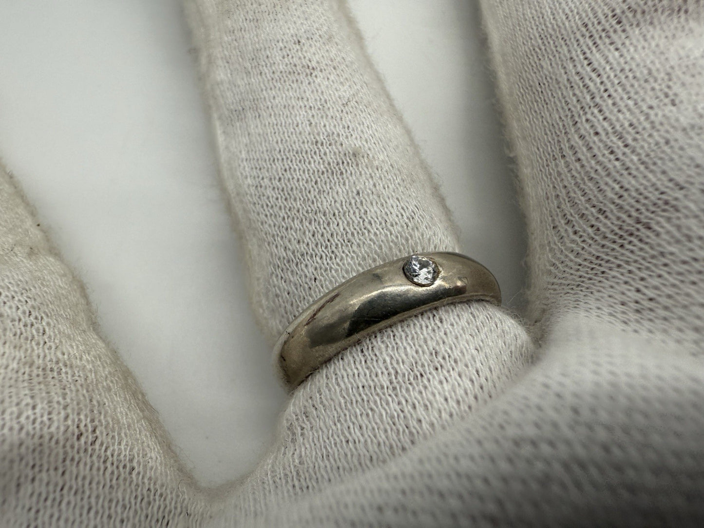 VINTAGE SCHÖNER 925 SILBER RING MIT ZIRKONIA GR.58