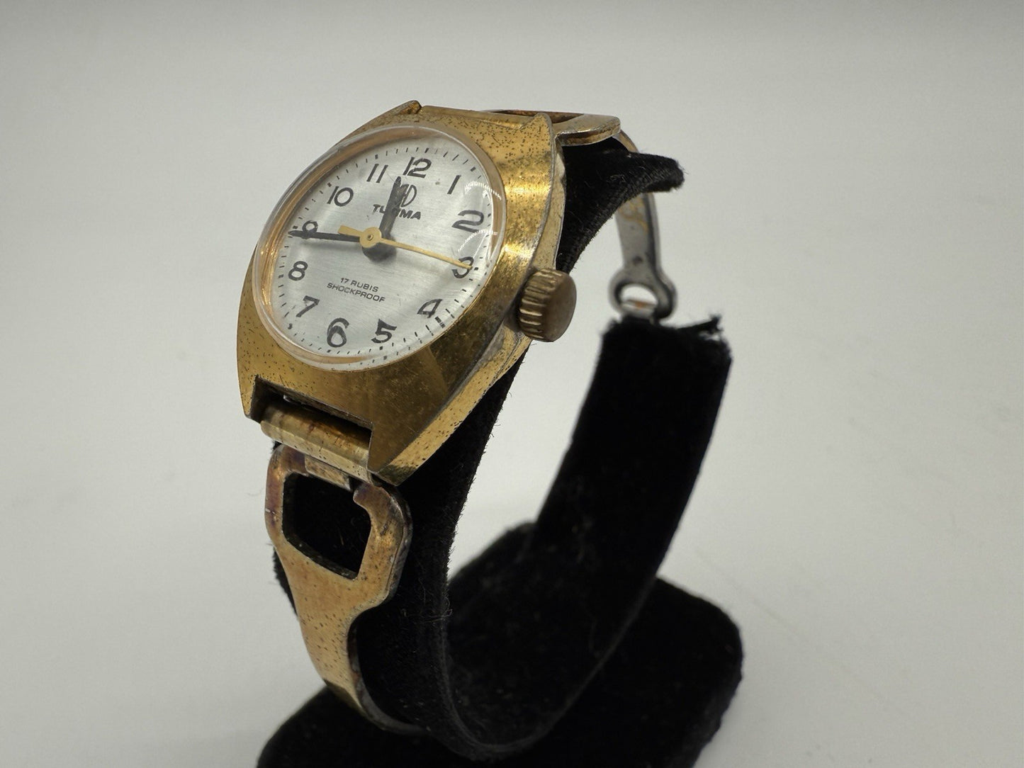 VINTAGE TUTIMA DAMEN ARMBANDUHR 17 RUBIS GOLD PLATED LÄUFT