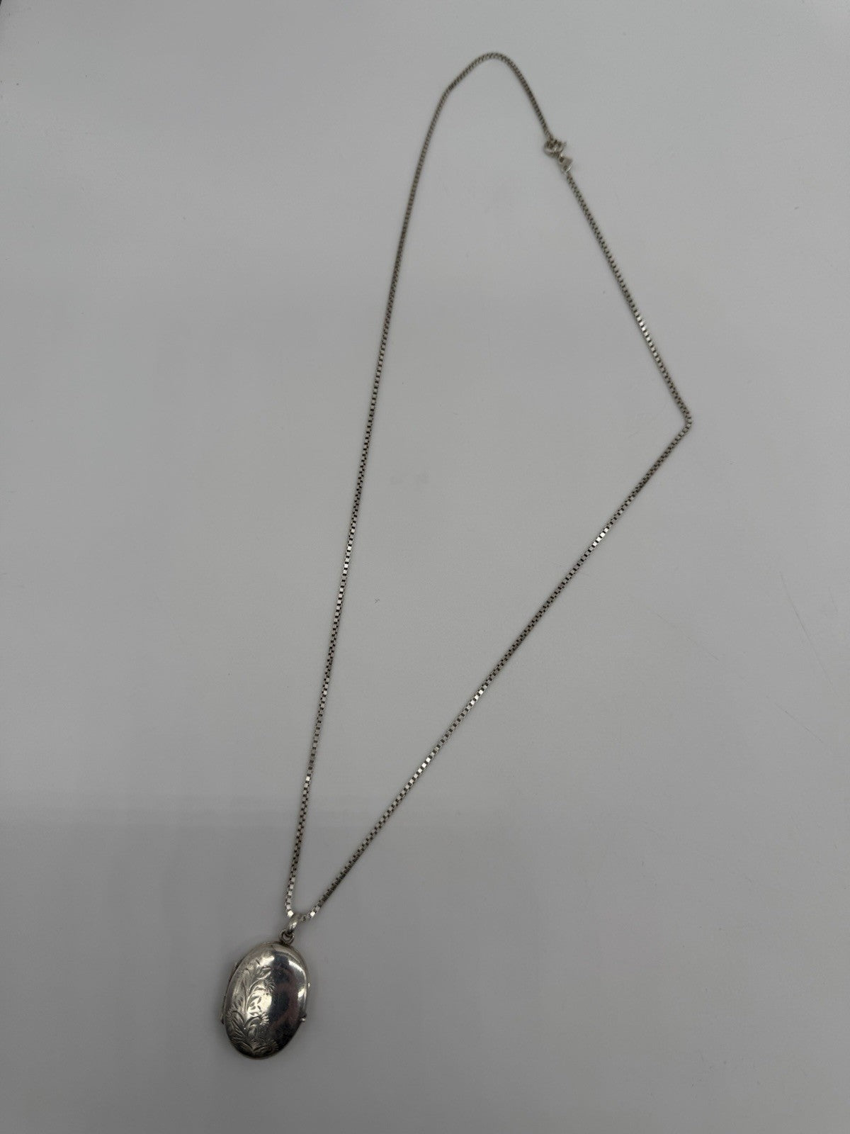 VINTAGE EXTRA GROßES FLORALES 925 STERLING SILBER MEDAILLON + 925S KETTE