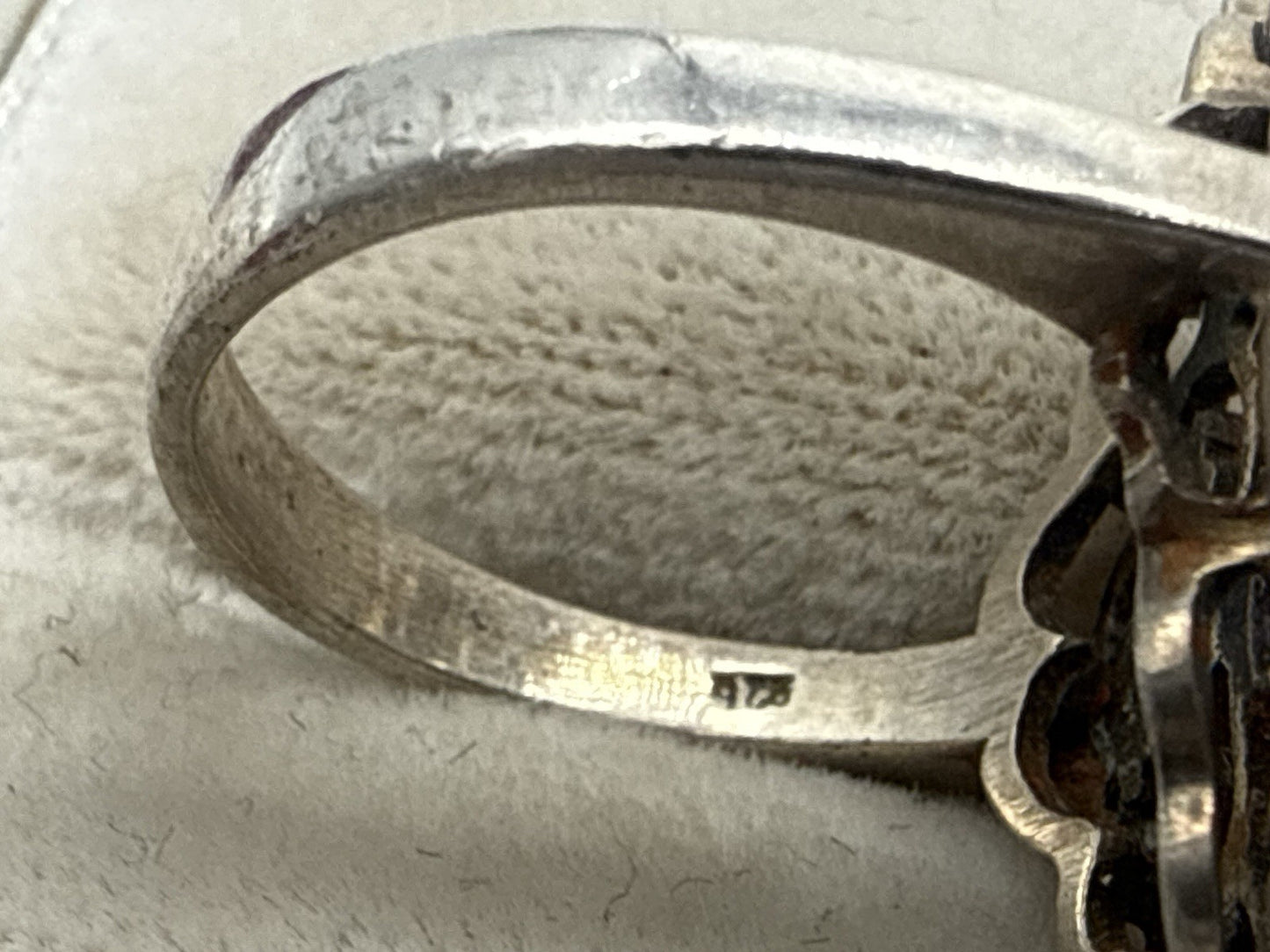 VINTAGE ART DECO STERLING SILBER AMETHYST FILIGRAN RING GR.56
