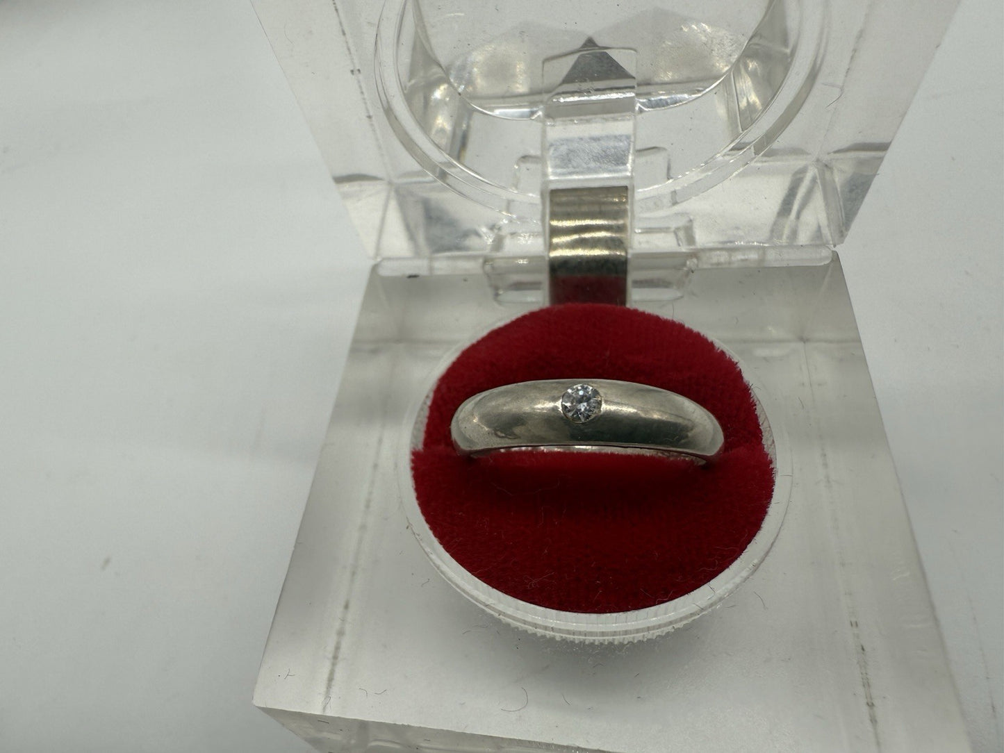 VINTAGE SCHÖNER 925 SILBER RING MIT ZIRKONIA GR.58