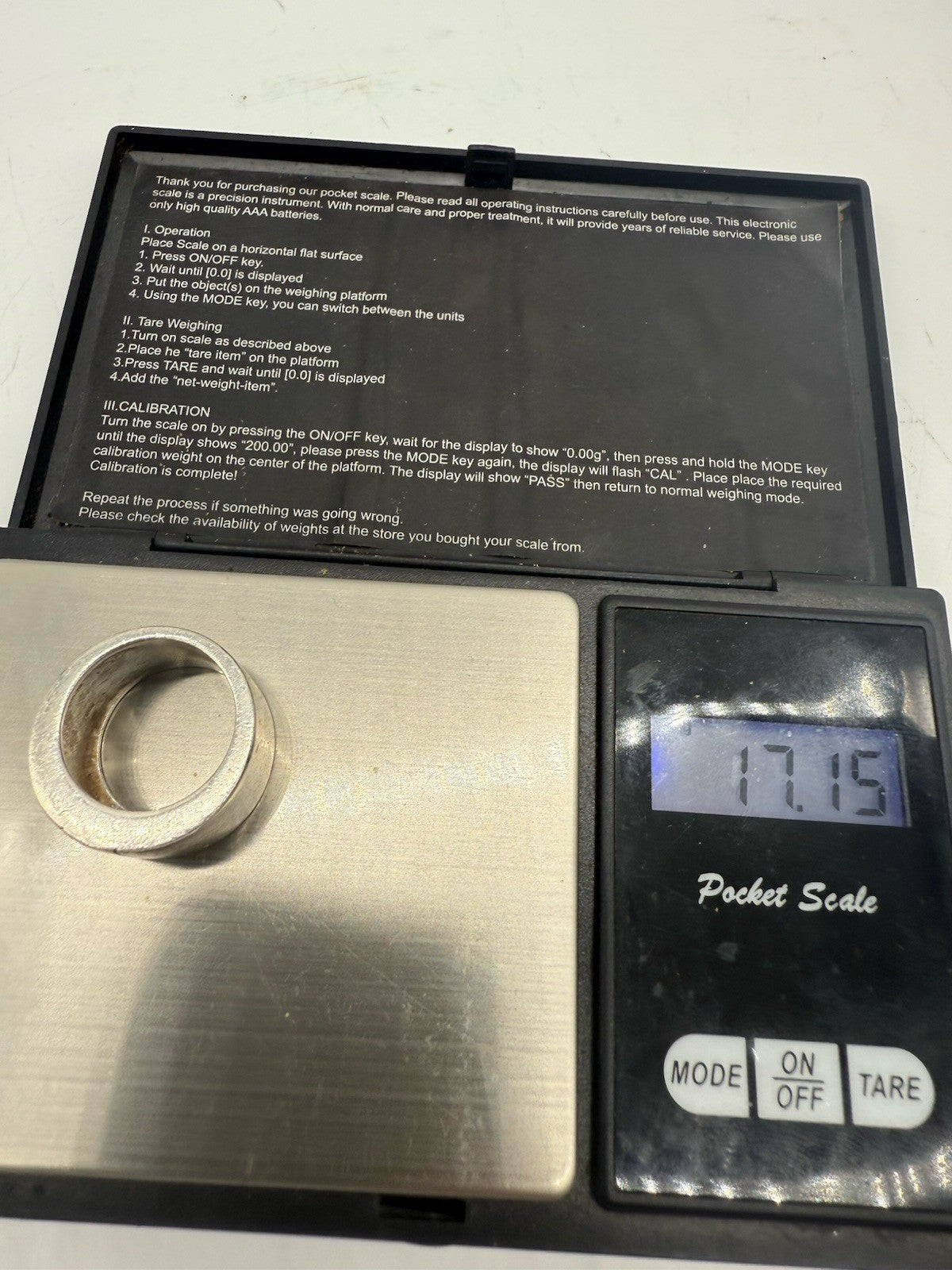 VINTAGE BREITER HANDGEFERTIGTER 925 SILBER RING GR.57