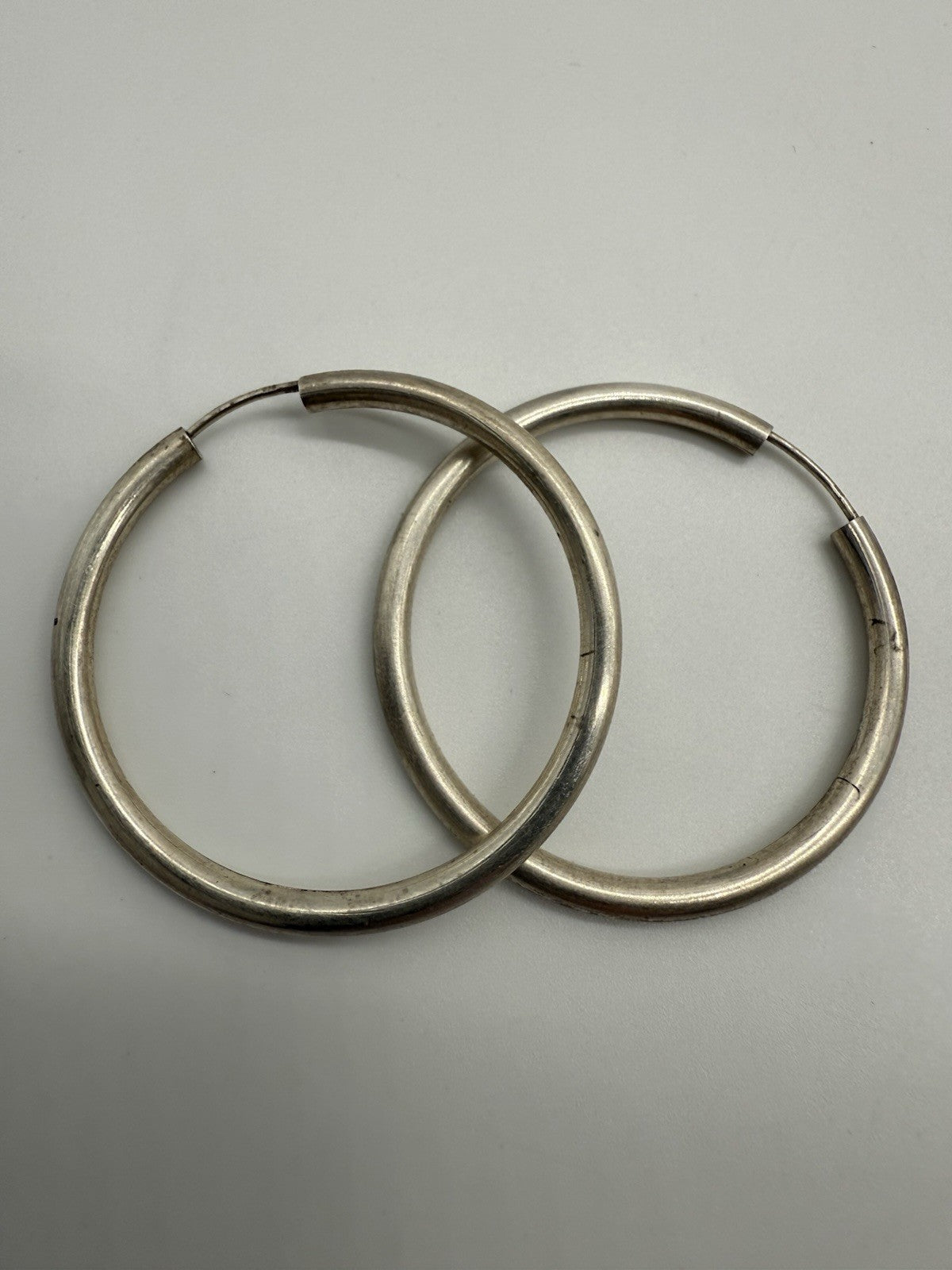 ECHT 925 SILBER CREOLEN DAMEN-SCHMUCK OHRRINGE 2mm