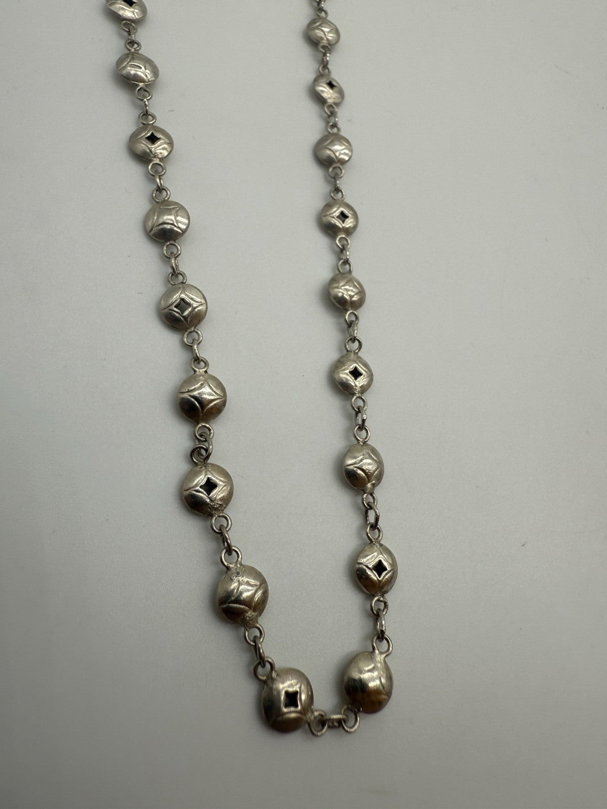 EXKLUSIVE 925 SILBER KUGELKETTE STILVOLLE HANDARBEIT SILBER KETTE
