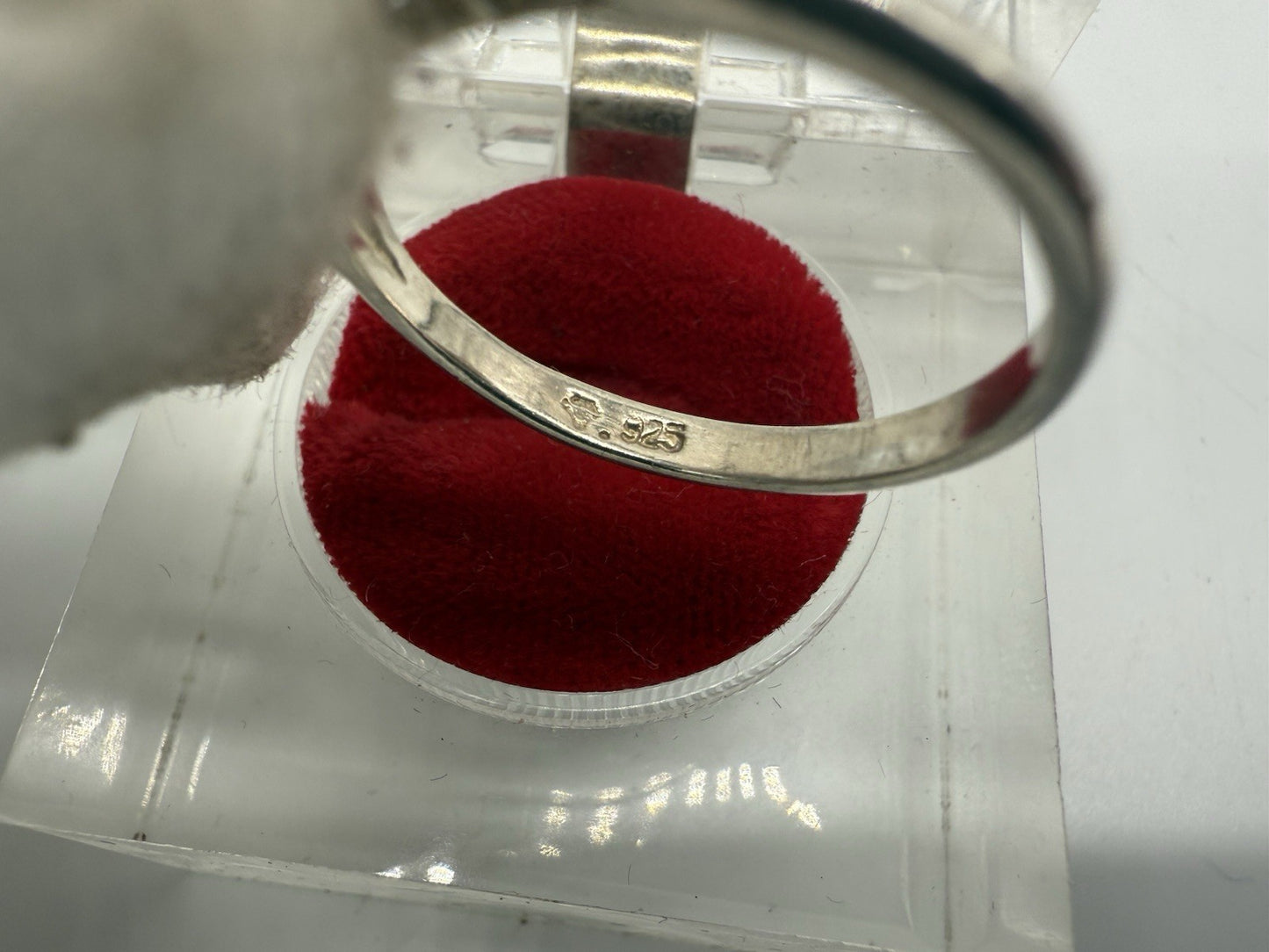 VINTAGE STERLING SILBER RING PERLE FÜNF STEINE RING GR.63