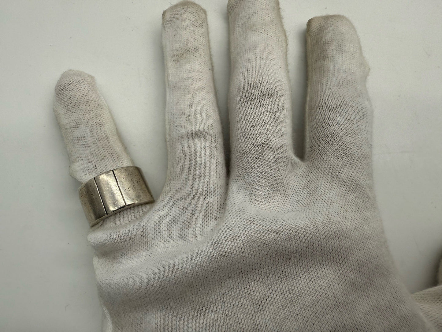 VINTAGE BREITER HANDGEFERTIGTER 925 SILBER RING GR.57