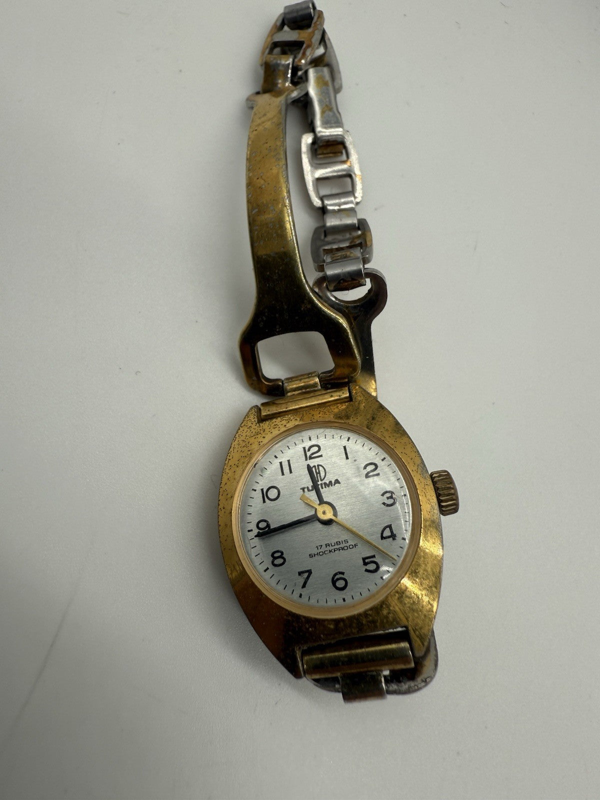 VINTAGE TUTIMA DAMEN ARMBANDUHR 17 RUBIS GOLD PLATED LÄUFT