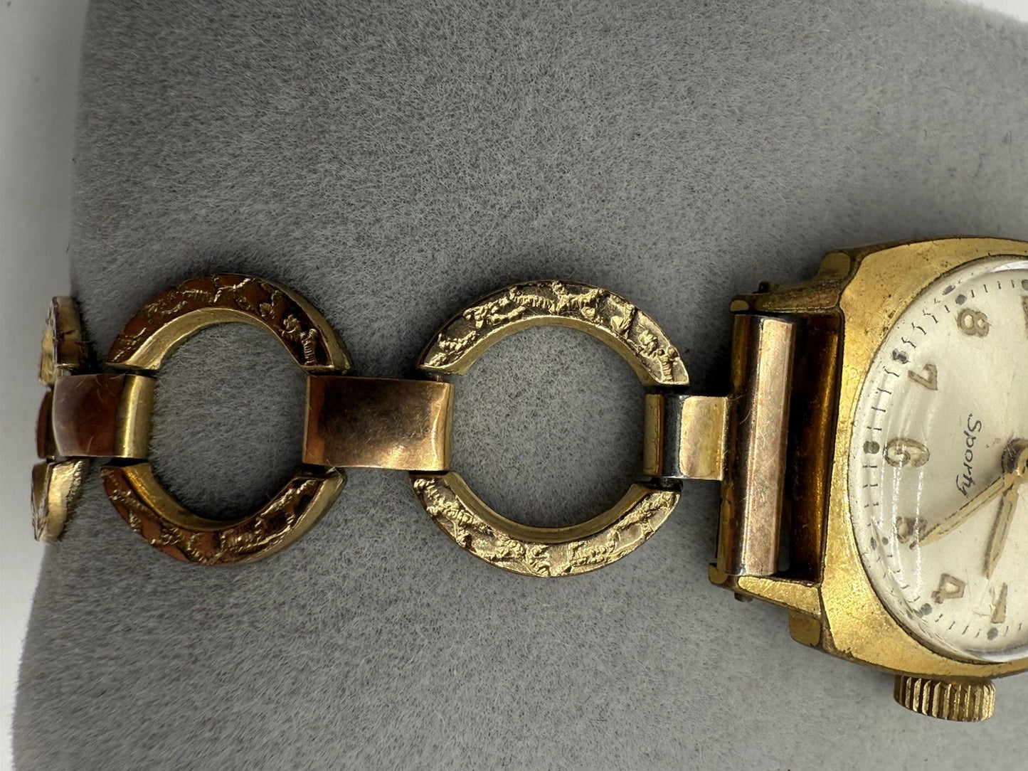 VINTAGE DUGENA SPORTY ARMBANDUHR ART DECO DAMEN VERGOLDET LÄUFT