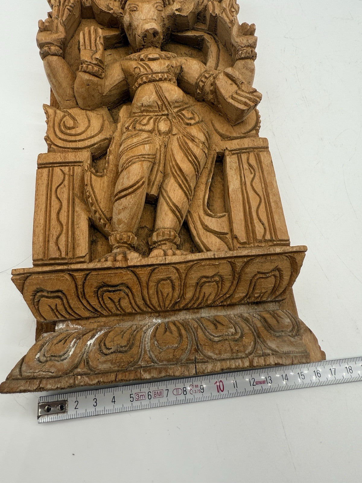 ALTES INDISCHES HOLZRELIEF GOTTHEIT GANESHA SCHNITZEREI