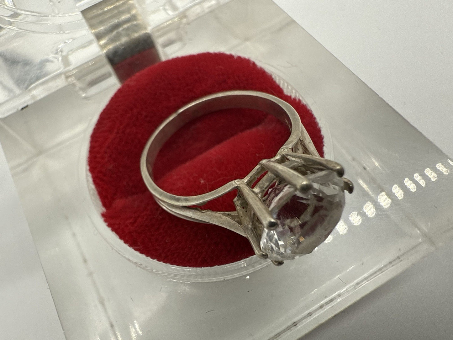 VINTAGE 830 SILBER RING MIT ZIRKONIA GR.50