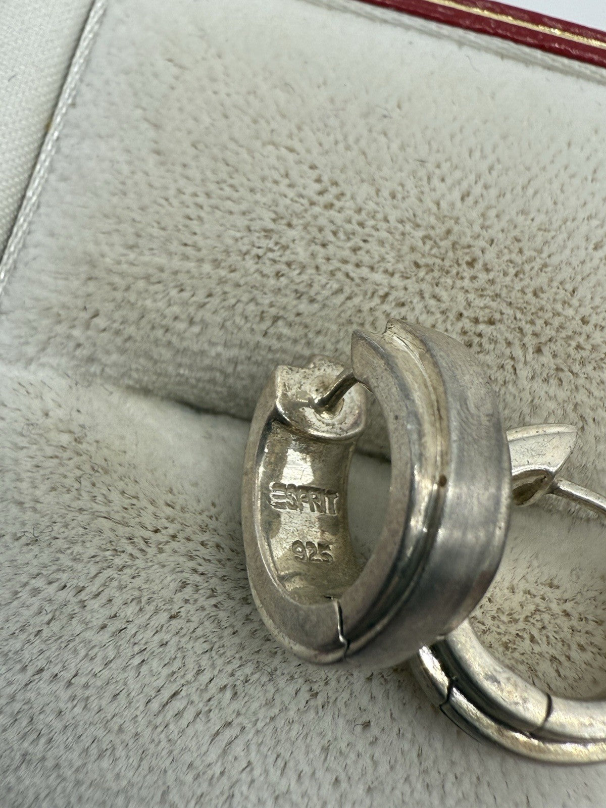 ESPRIT 925 SILBER CREOLEN - MODERN & SCHLICHT - UNISEX KLAPP-OHRRINGE