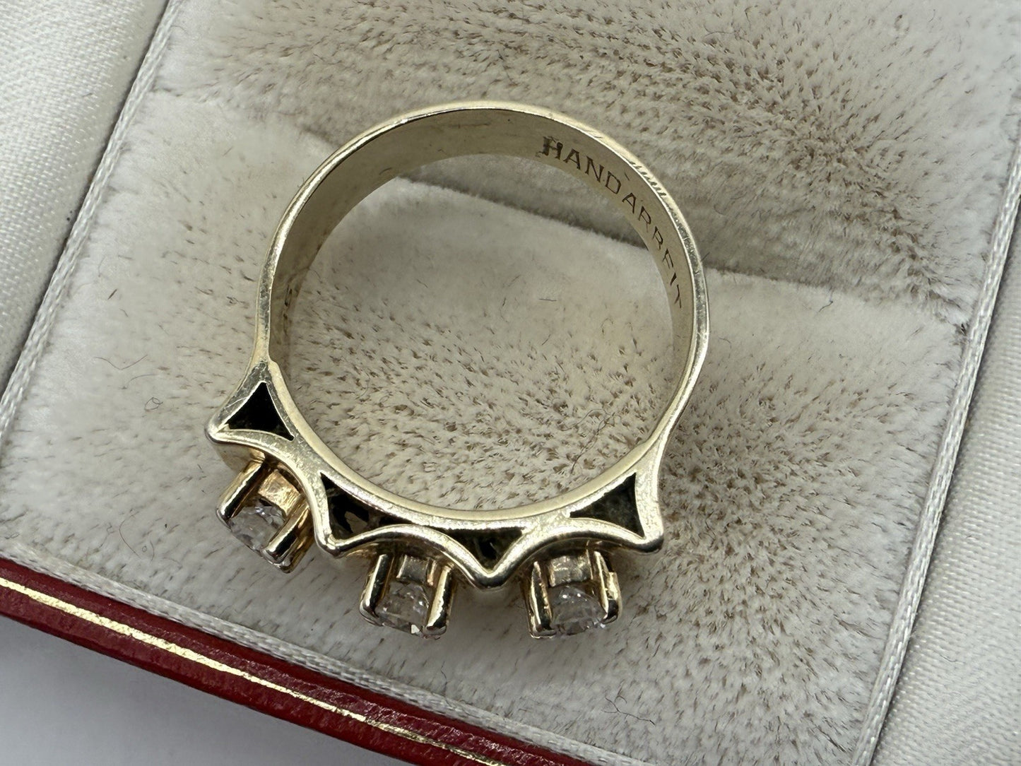 MASSIVER BRILLANTRING AUS 585 GOLD 14K - 3 DIAMANTEN GR.55