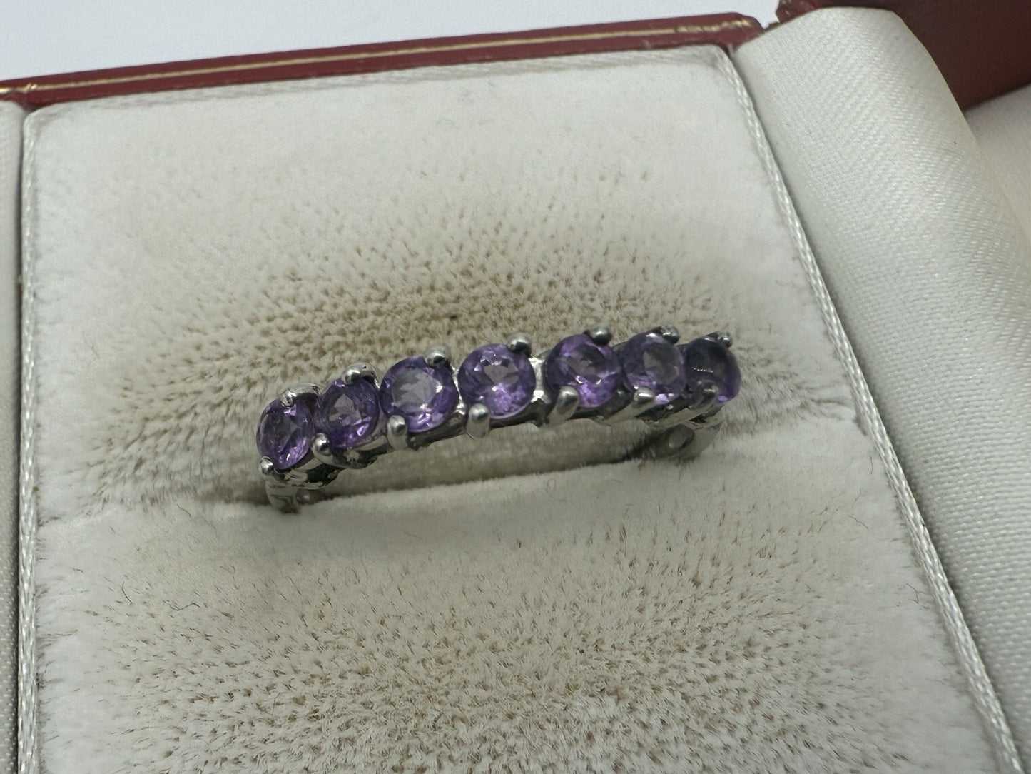 DAMEN RING 925 STERLING SILBER MIT LILA STEIN AMETHYST? GR.59