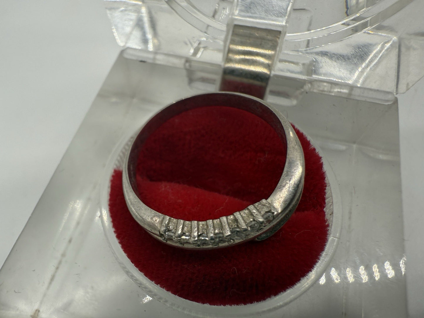 VINTAGE 925 SILBER DAMEN RING EDEL ELEGANT MIT ZIRKONIA GR.60