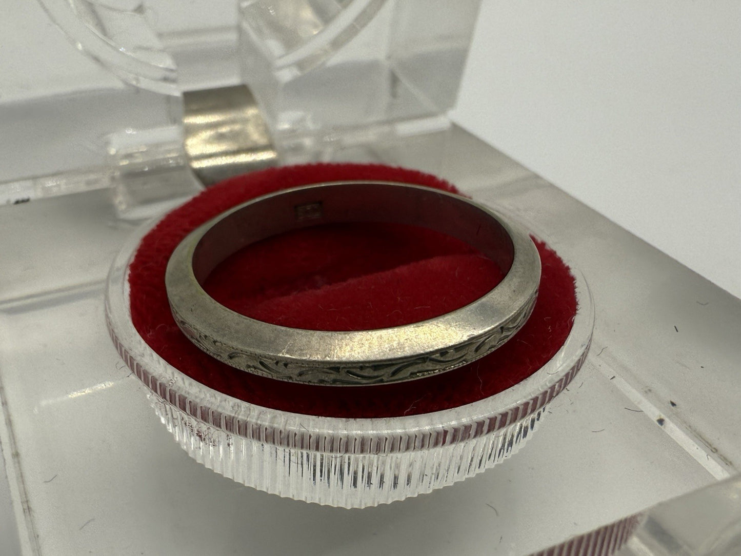 ANTIKER 800 SILBER RING MIT MUSTER GR.61