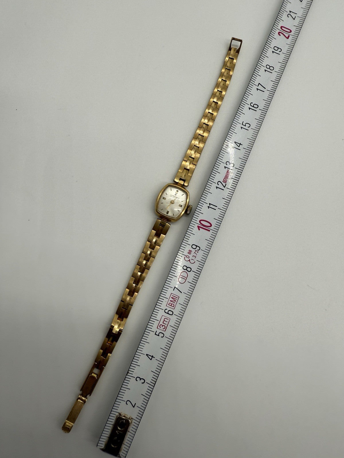 VINTAGE JUNGHANS 17 JEWELS DAMEN UHR GOLD DOUBLE ARMBANDUHR LÄUFT