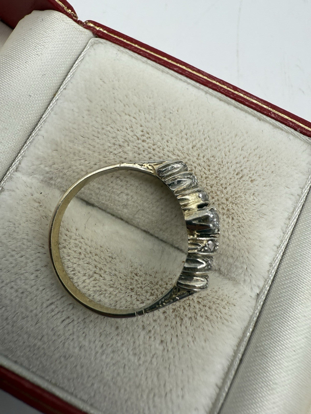 ANTIKER RING 750 GOLD RUSSLAND - 18 KARAT BICOLOR MIT BRILLANTEN