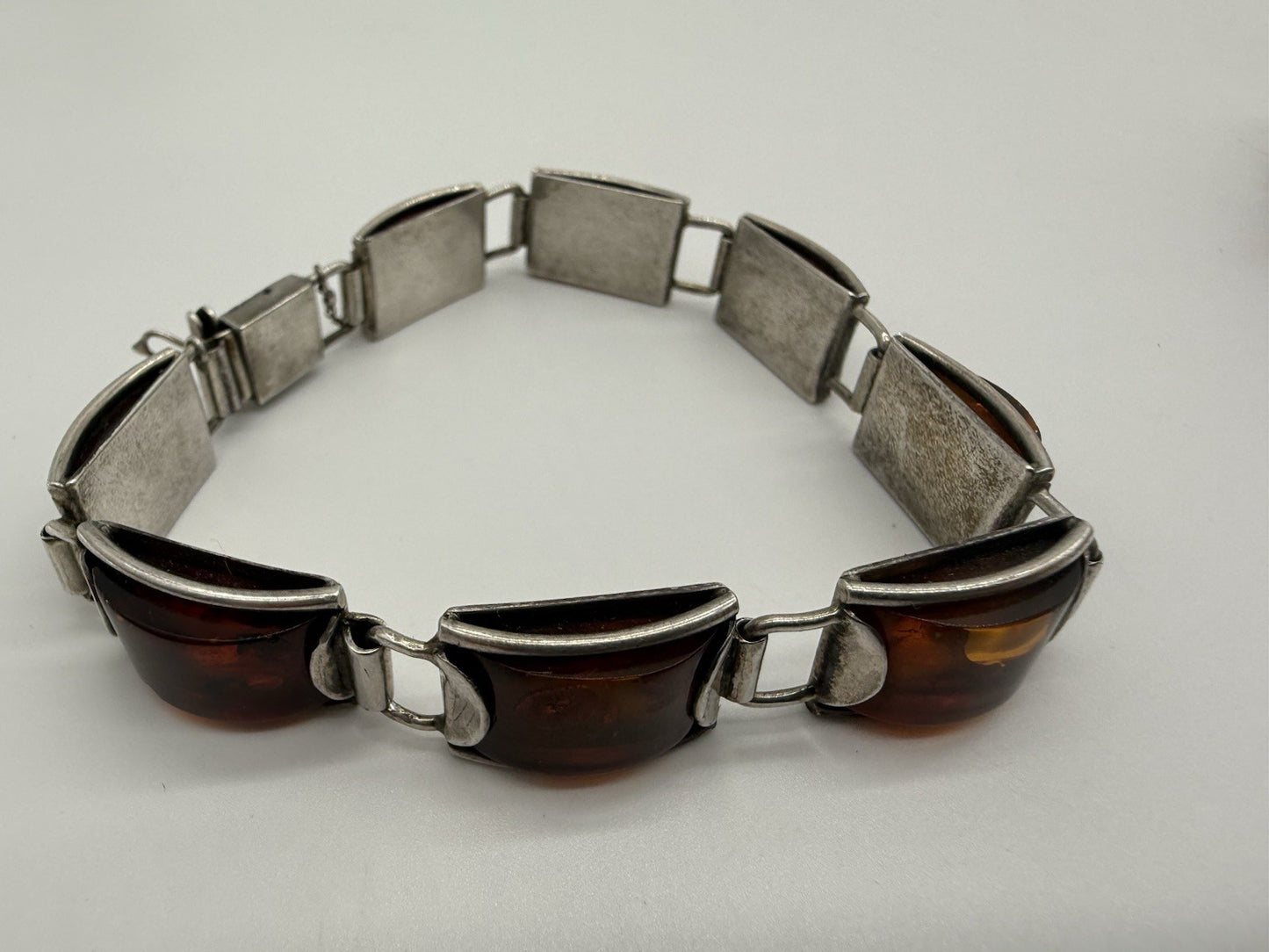 VINTAGE BERNSTEIN ARMBAND 800 SILBER 25,5cm