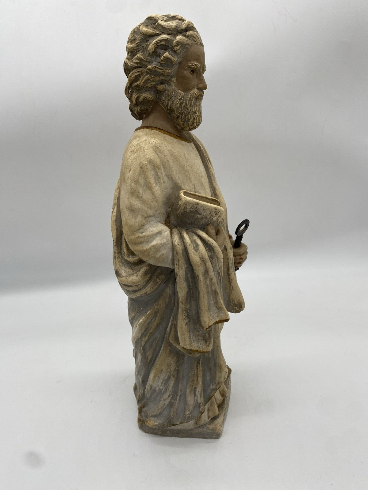 HEILIGER PETRUS MIT SCHLÜSSEL HEILIGENFIGUR GIPS 45cm