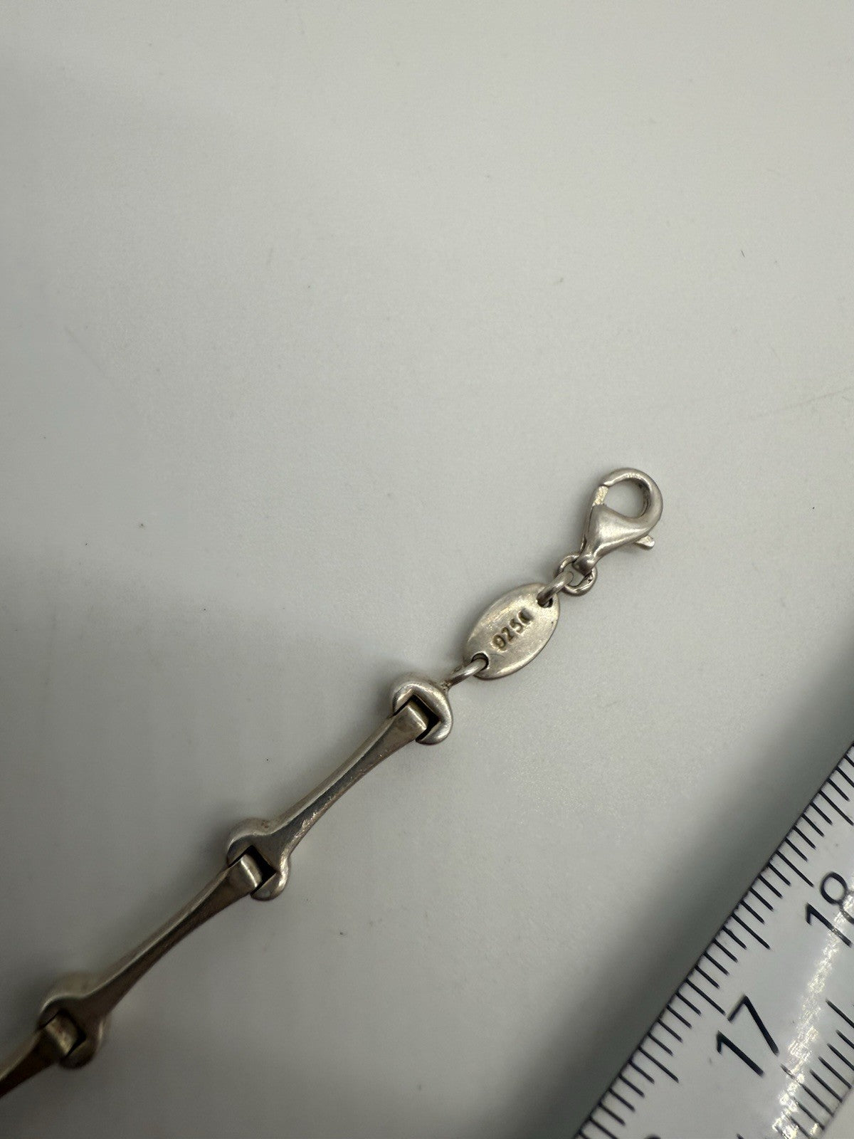 FEINES 925 STERLING SILBER FOSSIL ARMBAND MIT OVALEN GLIEDERN