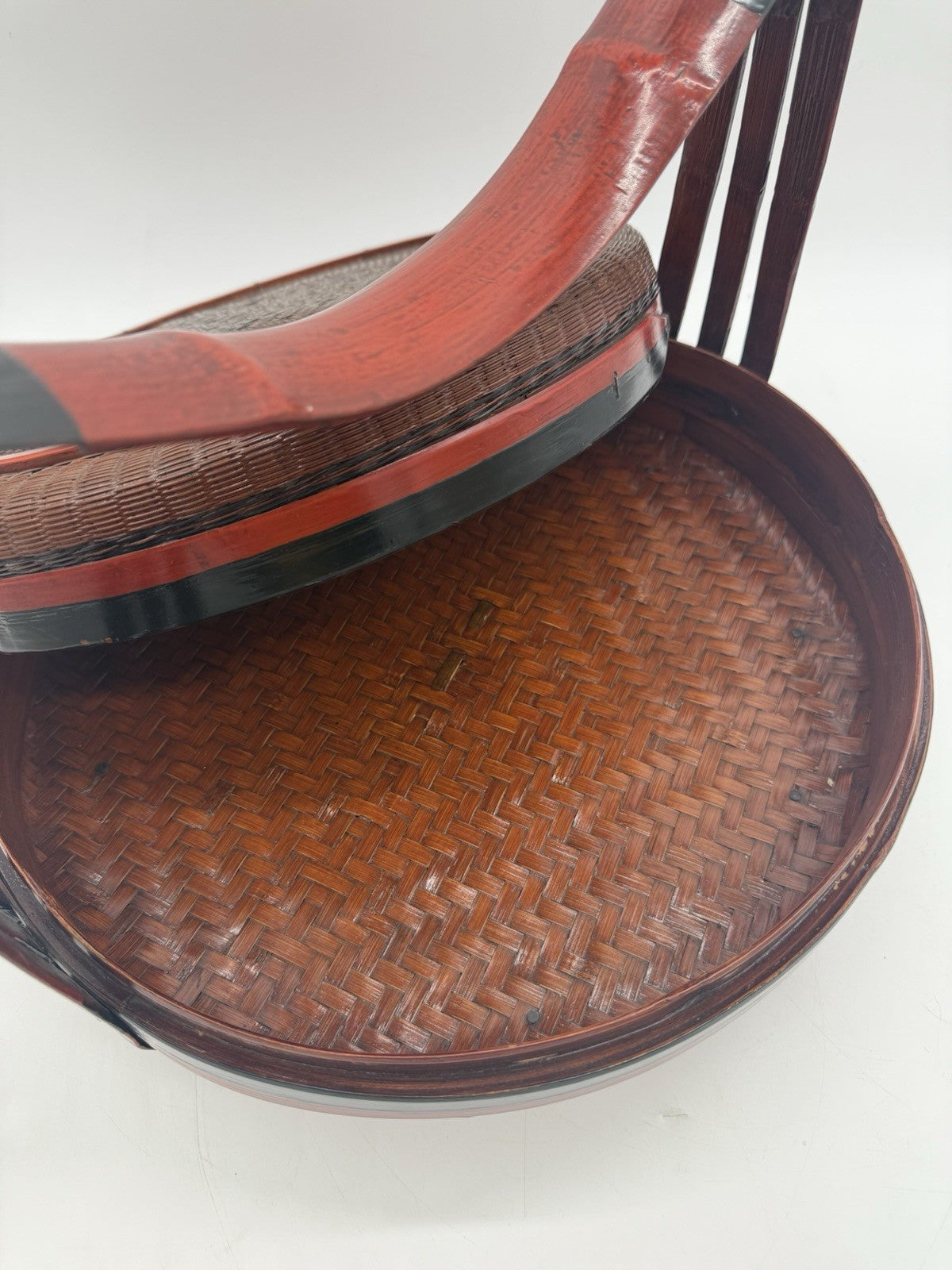 HANDGEFERTIGTER ASIATISCHER KORB BAMBUS CHINA VINTAGE
