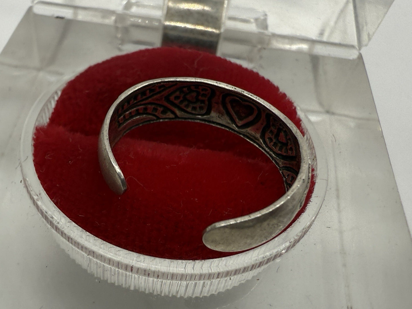 VINTAGE 925 STERLING SILBER RING KLASSISCHER HERZ ZEHENRING