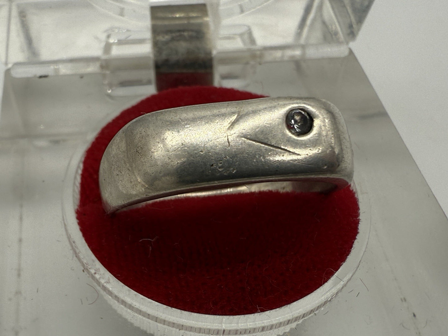 VINTAGE 925 SILBER RING MIT ZIRKONIA STEIN GR.63