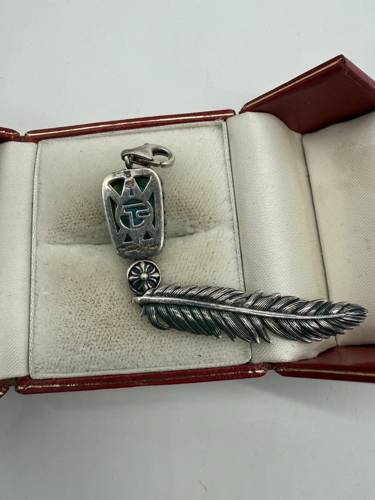 THOMAS SABO ANHÄNGER FEDERN TÜRKIS 925 STERLING SILBER