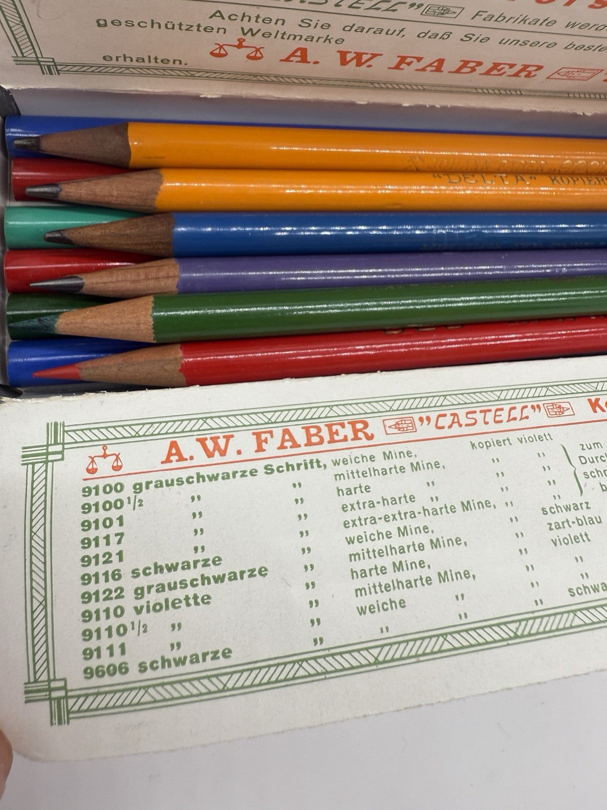 VINTAGE A.W FABER CASTELL 9100 FEINSTE UND BESTE KOPIERSTIFTE TOP ZUSTAND