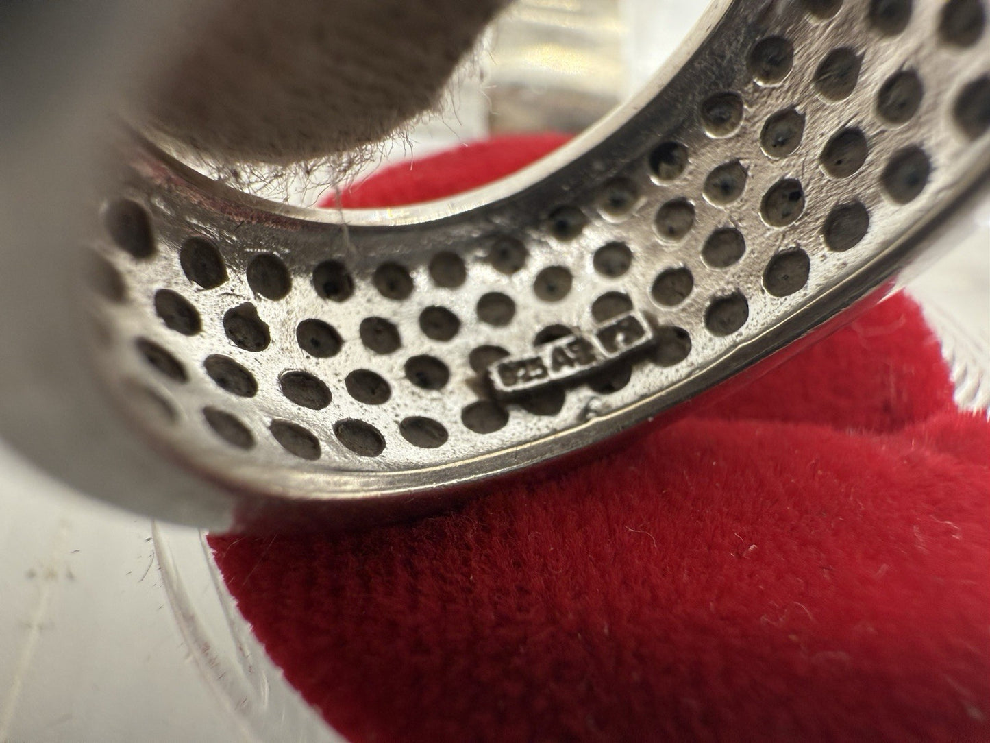 SCHWARZER SPINELL VINTAGE STERLING SILBER RING GR.58