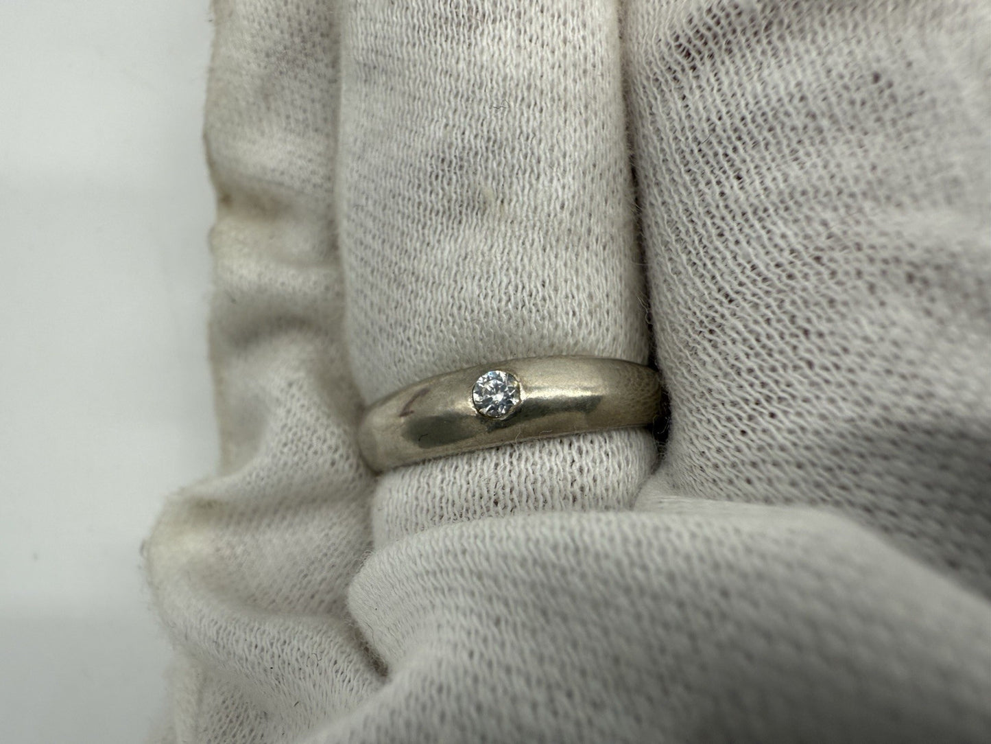 VINTAGE SCHÖNER 925 SILBER RING MIT ZIRKONIA GR.58