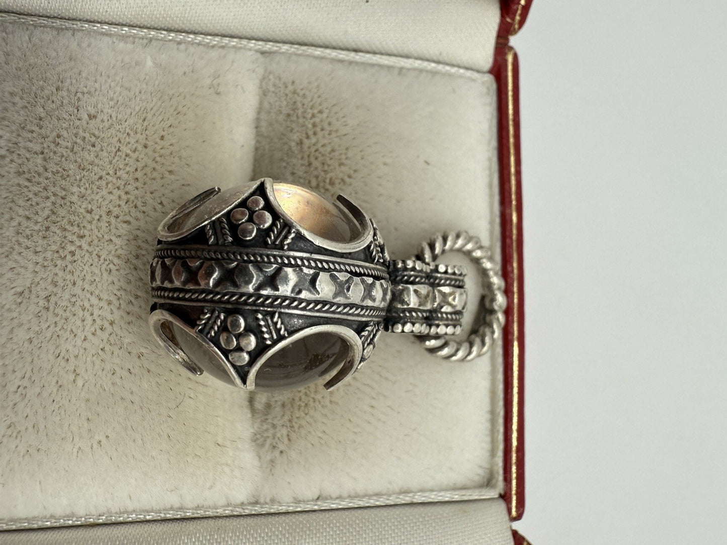 GROßER 925 STERLING SILBER GOTLAND KRISTALLKUGEL ANHÄNGER