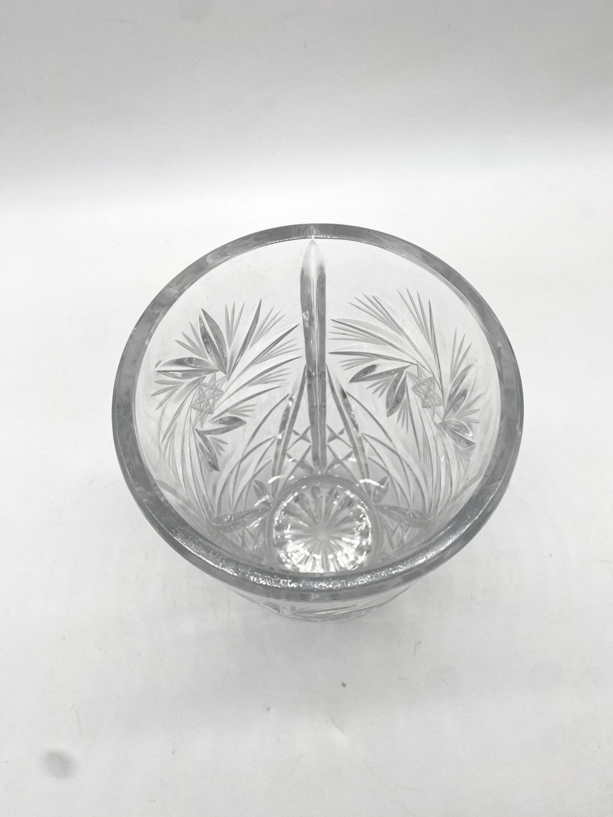 GROßE VINTAGE BLEIKRISTALL VASE, SCHLEUDERSTERN, BOHEMIAN, BÖHMEN
