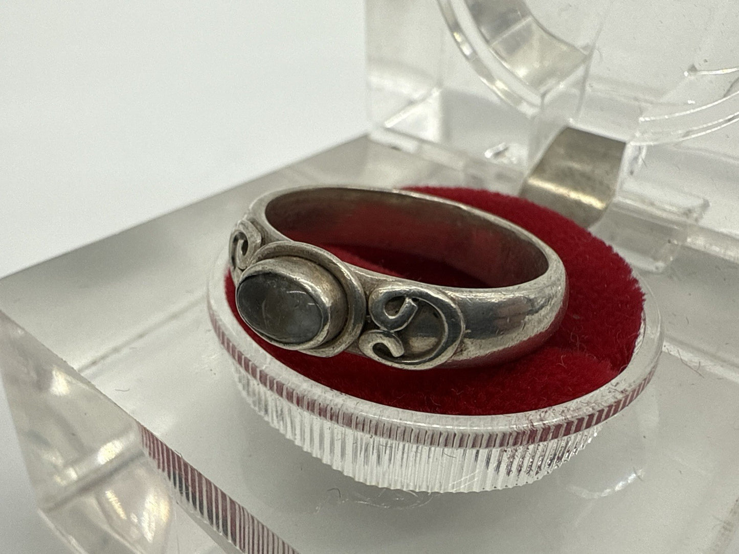 VINTAGE 925 STERLING SILBER RING MIT MONDSTEIN GR.58