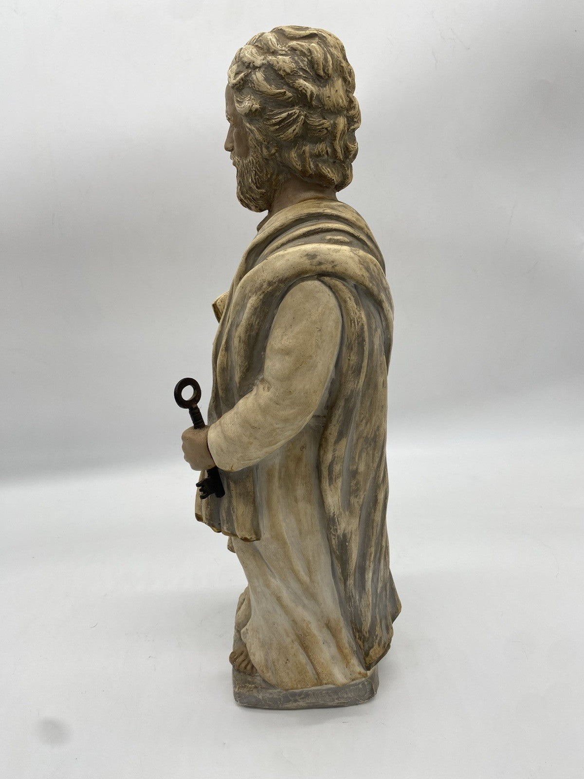 HEILIGER PETRUS MIT SCHLÜSSEL HEILIGENFIGUR GIPS 45cm