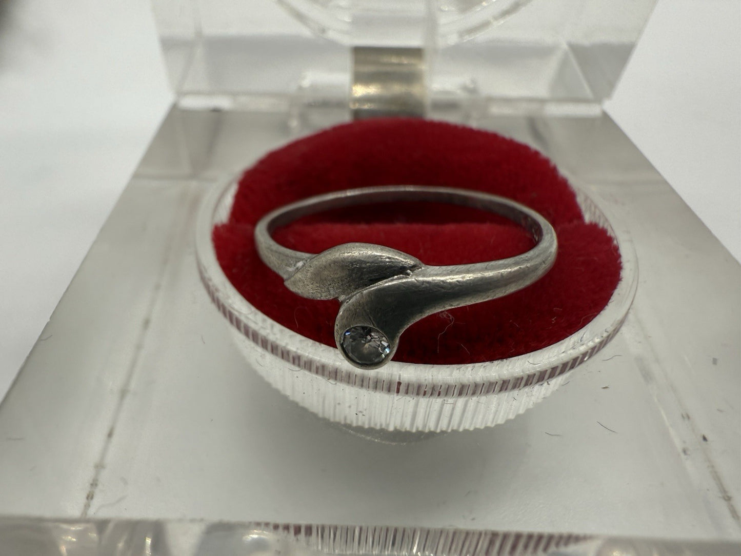 VINTAGE 925 STERLING SILBER RING MIT ZIRKONIA GR.56
