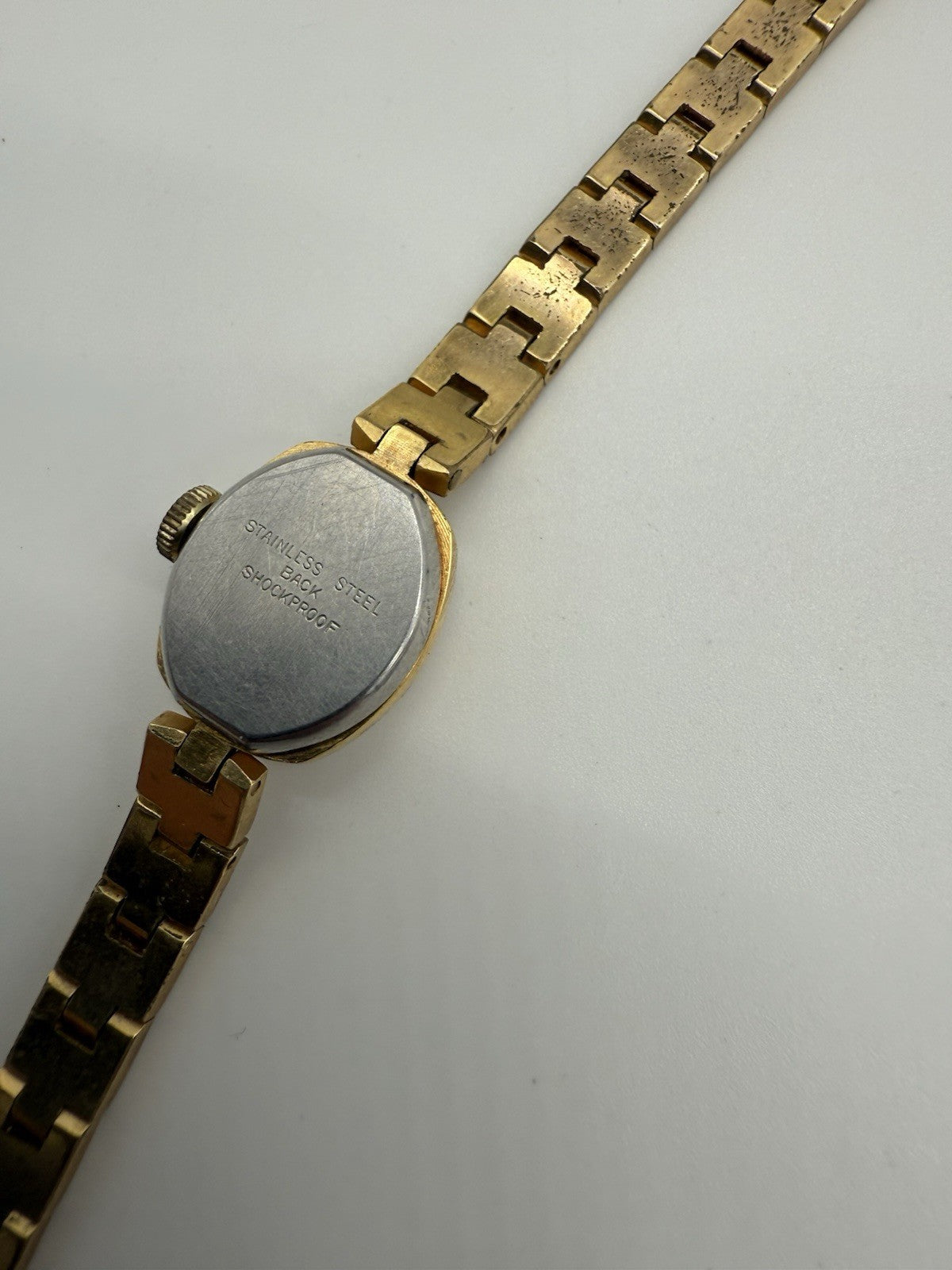 VINTAGE JUNGHANS 17 JEWELS DAMEN UHR GOLD DOUBLE ARMBANDUHR LÄUFT