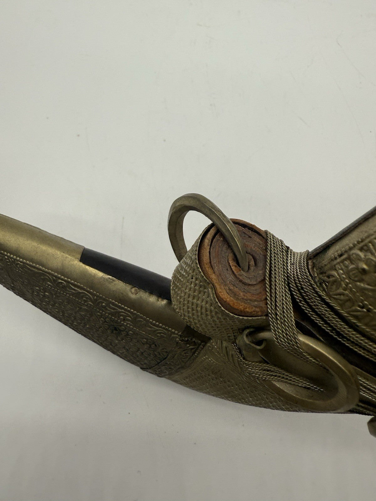 VERZIERTER ARABISCHER DOLCH JAMBIYA KHANJAR MIT HORNGRIFF