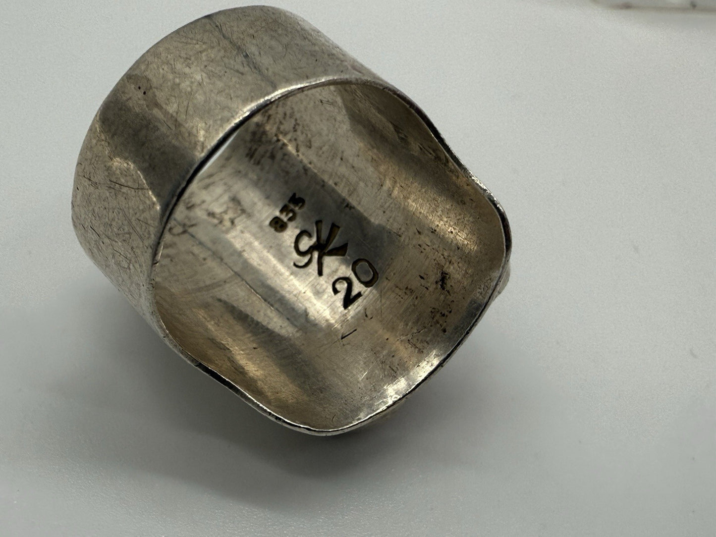 DESIGNER RING GEORG KRAMER 835 SILBER BERNSTEIN GR.54