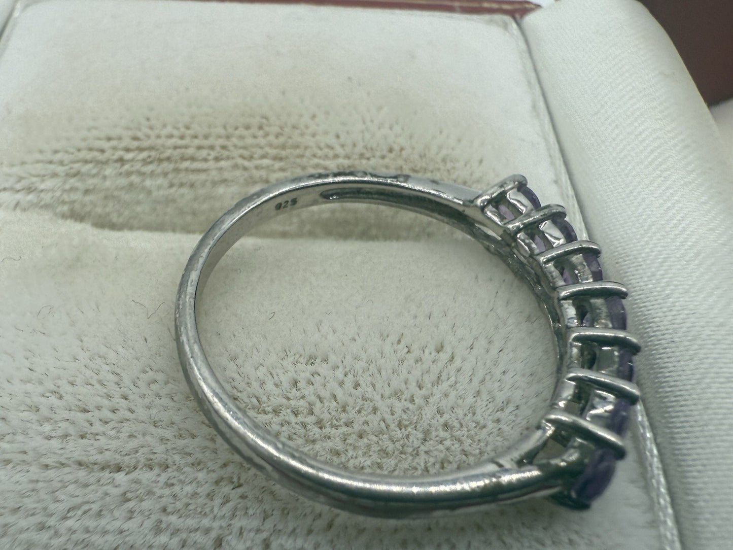 DAMEN RING 925 STERLING SILBER MIT LILA STEIN AMETHYST? GR.59