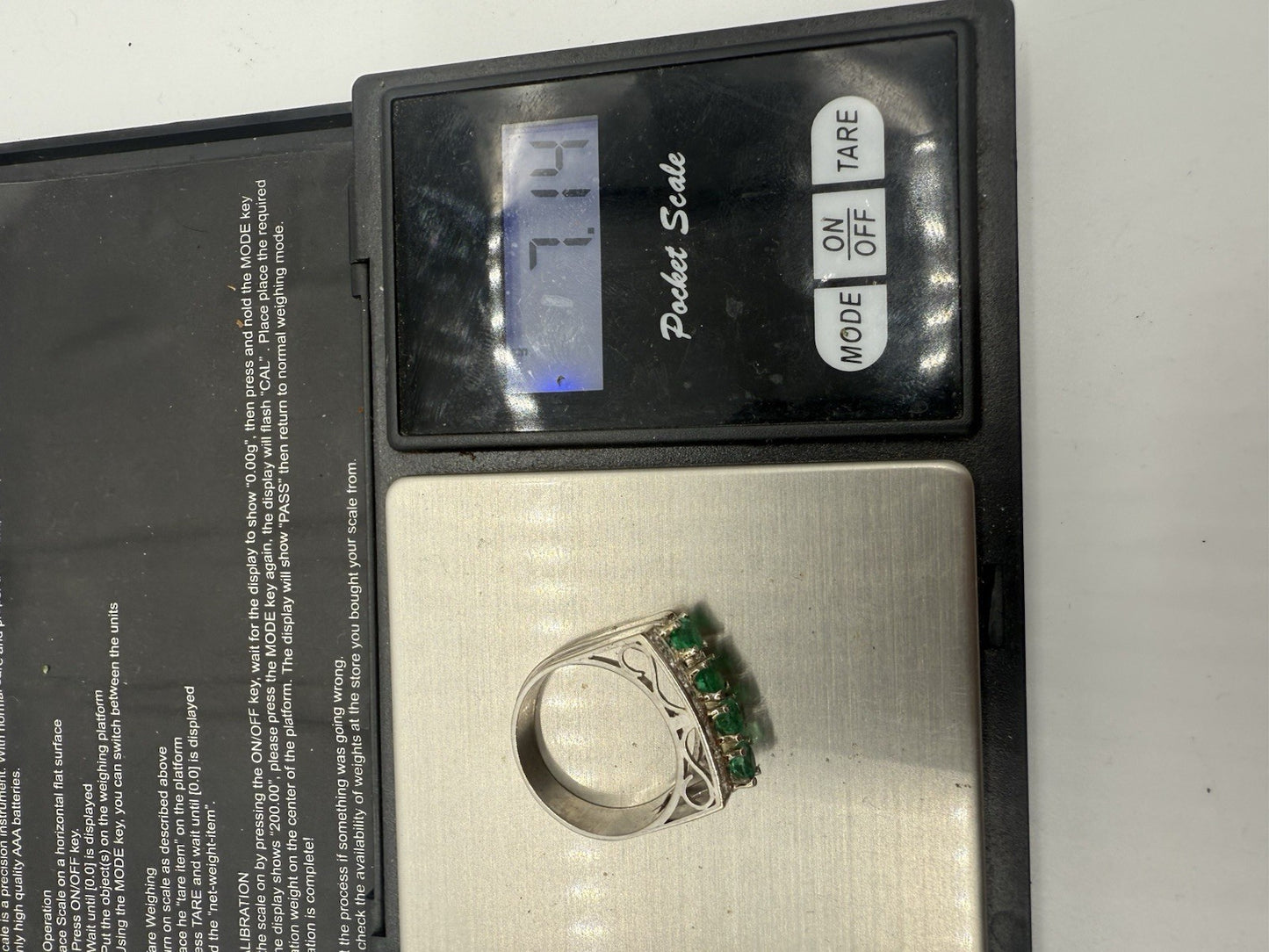 PRÄCHTIGER SAMARAGD BRILLANT RING 750 GOLD 18 KARAT GR.58